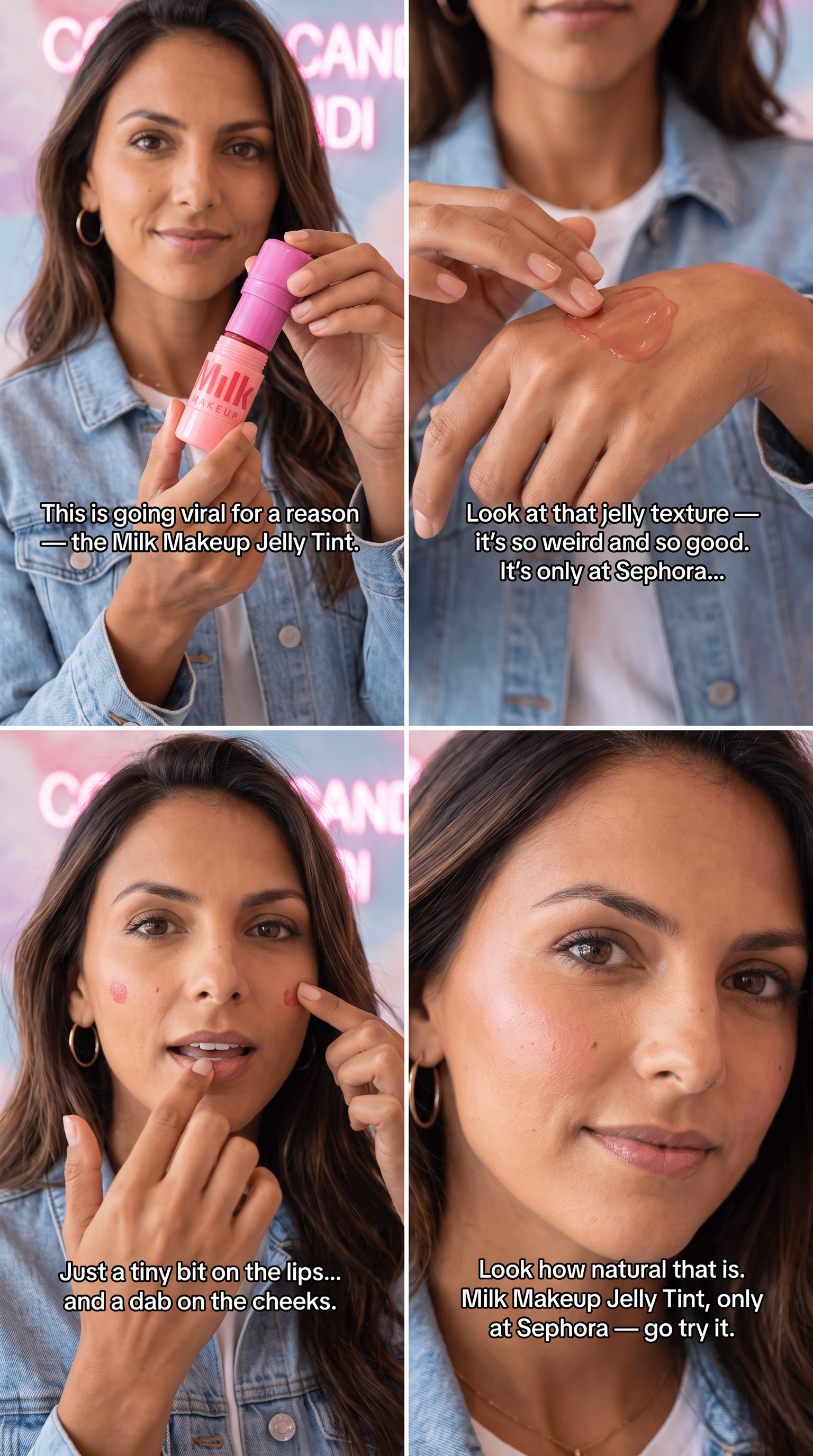 Milk Makeup Jelly Tint application on Candi Mandi